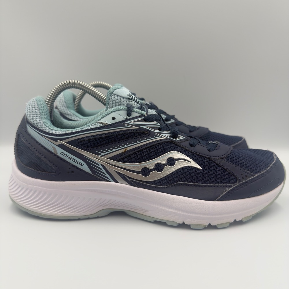Saucony Cohesion Women Size 9.5 Running Shoes Versarun Mesh Navy Blue